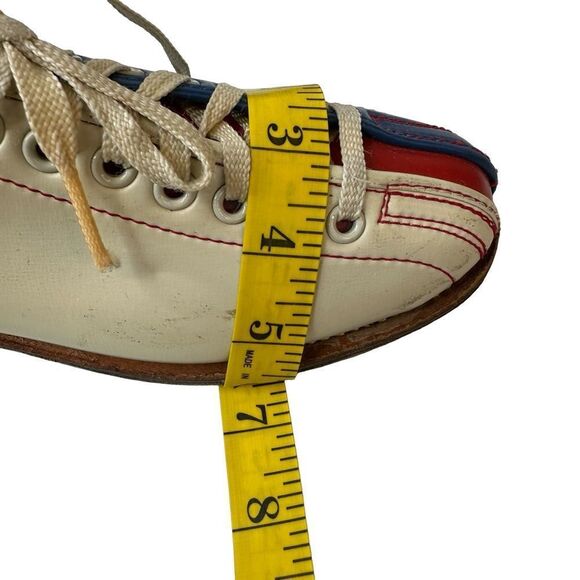 BOB WOLF Vintage Bowling Shoes Red Blue Tan Size 6.5-7 - Picture 10 of 14